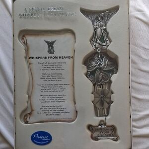 Silver Angel Ornament with Green Details